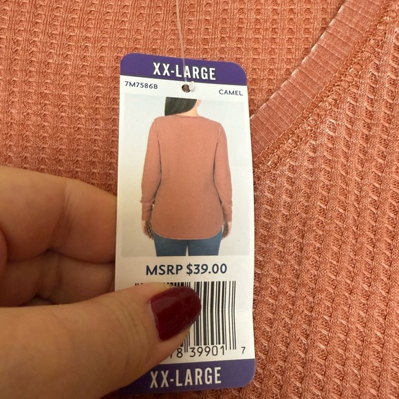 Camel Ribbed Knit Sweater - XX-Large - Picture 2 of 3